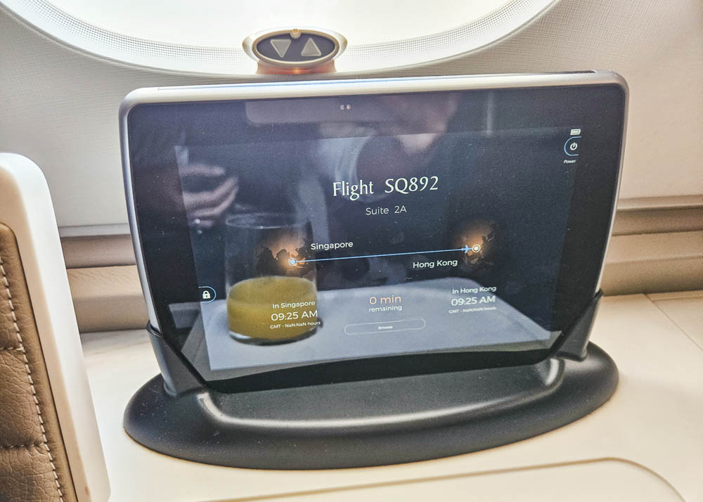 Singapore Airlines A380 First Class Suites Tablet