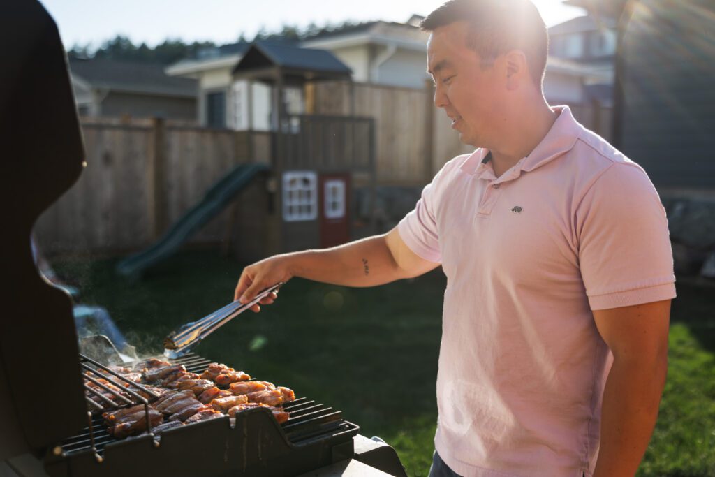 Ryan Sakata BBQing