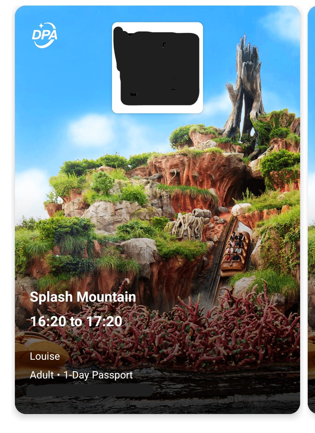 Splash Mountain Premier Access Pass